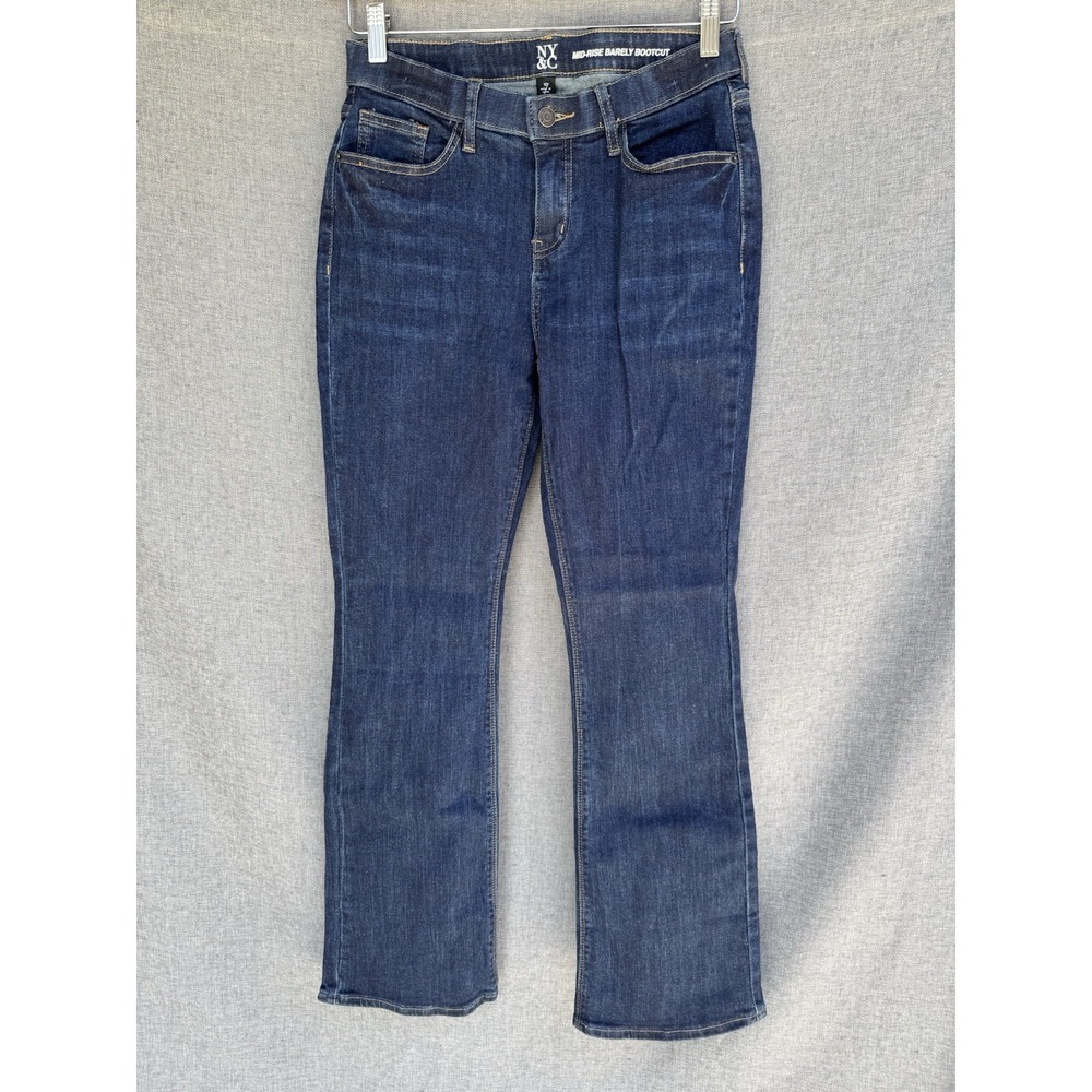 NY&C‎ Women's Size 10 Mid Rise Barely Boot Stretch Blue Jeans NWT
